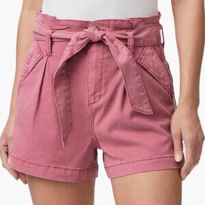 Paige Anessa Tie Paperbag Waist Shorts 30 Belted High Soft Lyocell $179 Pink